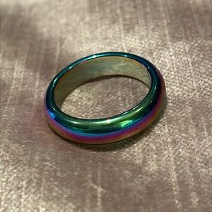 Rainbow Band Ring Size 9 Unicorn Colors